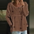 thumbnail image 2 of MEICHEN Womens Crew Neck Star Graphic Pullover Tops Fall Shirts Casual Long Sleeve Oversized Tops, 2 of 5