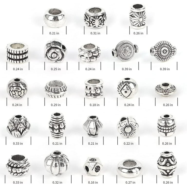 Lzsilver Antique Silver Flat Round Spacer Loose Beads - Temu