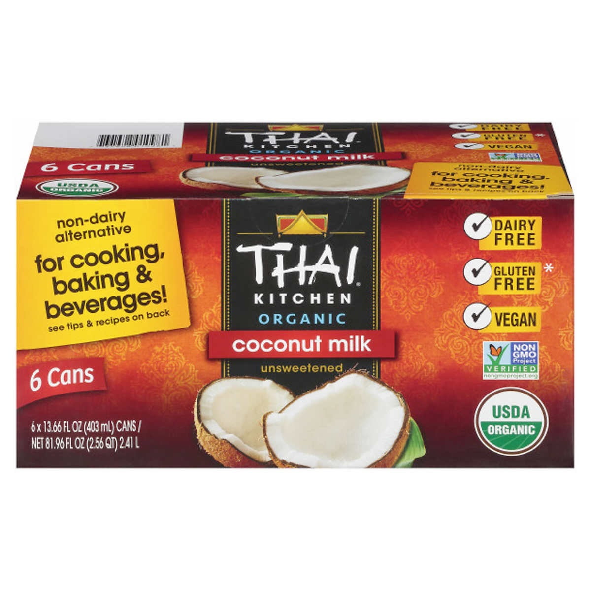 Thai Kitchen Organic Coconut Milk, Unsweetened, 13.66 Fluid Ounce (6