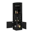 thumbnail image 5 of FM FURNITURE Delhi Corner Bar Cabinet Double Door Black Engineered Wood, 5 of 7