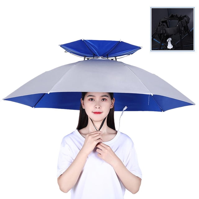 Chapeau Parapluie de Soleil Pêche Mains Libres Jardinage Camping Randonnée Accessoires R9O3