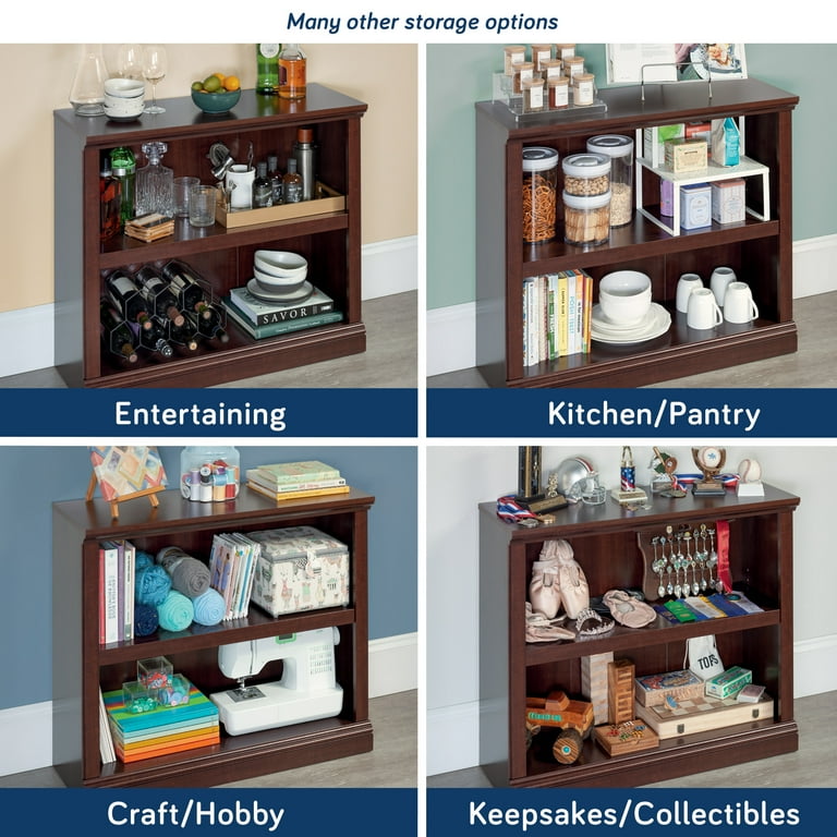 Sauder, 2-Shelf Bookcase, Select Cherry Finish, Versatile Storage