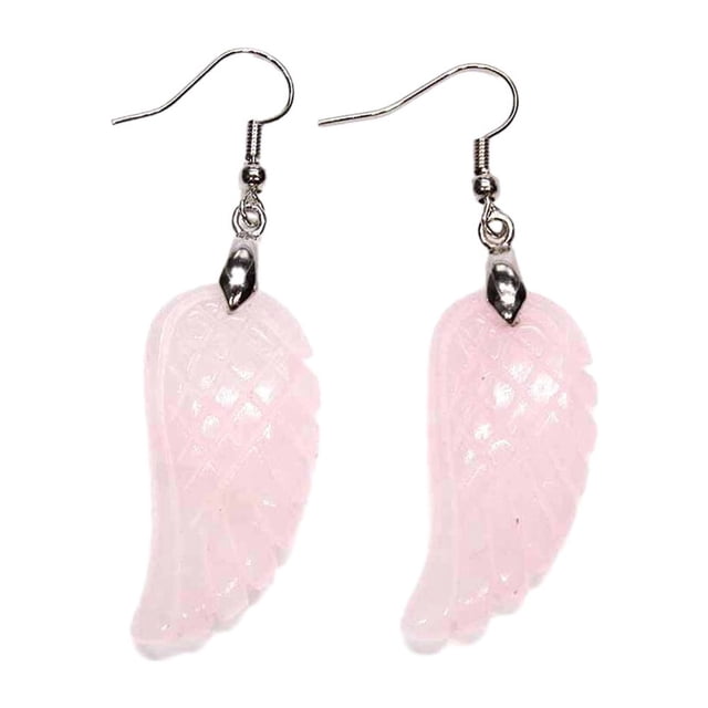 1 Pair Pearl Earring Ear Stud Sweet Gift Exquisite Attractive Beautiful Long-lasting Rustproof Carved Crystal Angel Wing Type 12