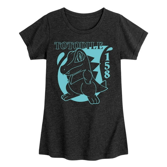 Pokémon - Totodile Water Type - Girl's Youth Fitted Short Sleeve Graphic T-Shirt