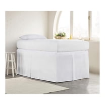 Twin XL Bed Skirt - White, 32 Inch Drop Wrap Around Dorm Bed Skirt