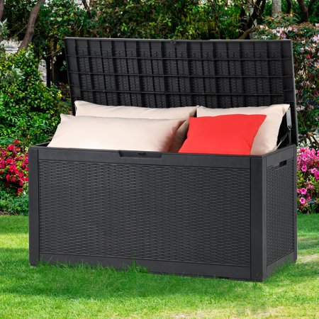 100 Gallon Garden Large Deck Box Patio Garden Resin Storage Container Outdoor