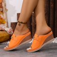 thumbnail image 6 of Slippers for Women,Slippers Stylish Platform Sandals With Metallic Decoration Open Toe Beach And Casual Footwear For Summer,Womens Slippers,Orange,9, 6 of 9