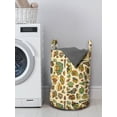 thumbnail image 3 of Underwater Laundry Bag, Ethnic Ocean Creatures Aquatic Starfish Sea Shells Cockleshell Pattern, Basket with Handles Drawstring Closure for Laundromats, 13" x 19", Champagne Multicolor, by Ambesonne, 3 of 4