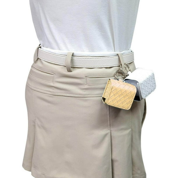 pitrice Small Golf Ball Carry Bag Waterproof Leather with O Ring