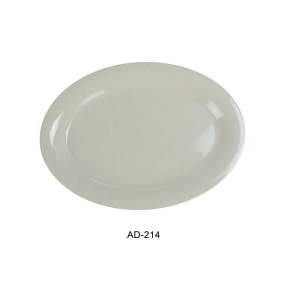 Yanco AD-214 Ardis Oval Platter - Melamine, White - 10 x 14 in. - Pack of 12