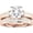 Rose Gold, variant on 2 Carat Classic Lab Platinum Synthetic Lab Grown Round Channel Set Princess Wedding Bridal Set IGI Certified Diamond Engagement Ring (1 Ct, H-I Color, VS1-VS2 Clarity Center)