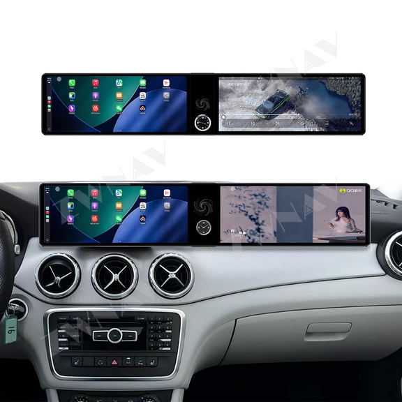 ZWNAV Dual 12.3 inch for Mercedes-Benz GLA 2013-2015 GPS Navigation Android 13 Car Radio CarPlay Multimedia Player Head Stereo Unit HD Screen