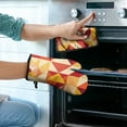 thumbnail image 2 of Orange Modern Art Geometric Kitchen Oven Mitt and Pot Holder Sets 4 Pcs for Baking, Cooking and Grilling, Heat Resistant Up To 392 °F, 2 of 7