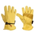 thumbnail image 2 of Par de guantes de trabajo de cuero para hombre, con abrazadera de bola y cinta adhesiva, hechos de fibra de cuero de vaca (amarillo （25 * 12 cm) oso de fresa Electrónica, 2 of 5