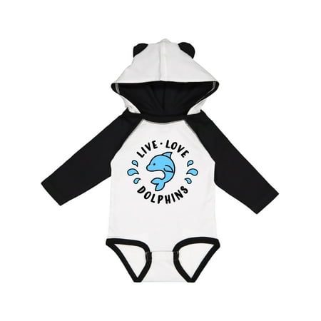 

Inktastic Live Love Dolphins Gift Baby Boy or Baby Girl Long Sleeve Bodysuit