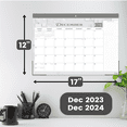 thumbnail image 6 of Ensight Desks Calendar 2024 - Thick Paper, Clear Protectors - Notes Section & Holidays-Gray 17"x12", 6 of 6