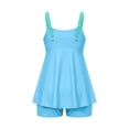 thumbnail image 6 of Ashyfjp Tankini Sets for Women Casual Contrast Strap Loose Flowy Top with Swim Shorts Soft Comfortable Two-Piece Summer Swimwear, Size S-XXL, 6 of 9