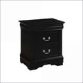 thumbnail image 2 of Louis Philippe Black Modern 2-Drawer Nightstand, 2 of 7