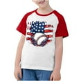 thumbnail image 3 of CFLVAEK Kids 4th of July Shirts Girls Boys Raglan Short Sleeve Tshirt American Flag Baseball Graphic Tees Casual Crewneck Tshirts 5 Years, 3 of 8