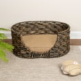 thumbnail image 4 of THE LICKER STORE Perri 24" x 18" Classic Farmhouse Handwoven Hyacinth Oval Pet Bed with Machine-Washable Cushion, Brown, DBD4001B, 4 of 8