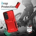 thumbnail image 4 of for Samsung Galaxy A25 5G Rugged Case, Heavy Duty Hard PC Protective Shockproof Cover with Lens Sliding Camera Cover Upgraded Drop Resistant Protective Phone Case for Galaxy A25 5G, Red, 4 of 7