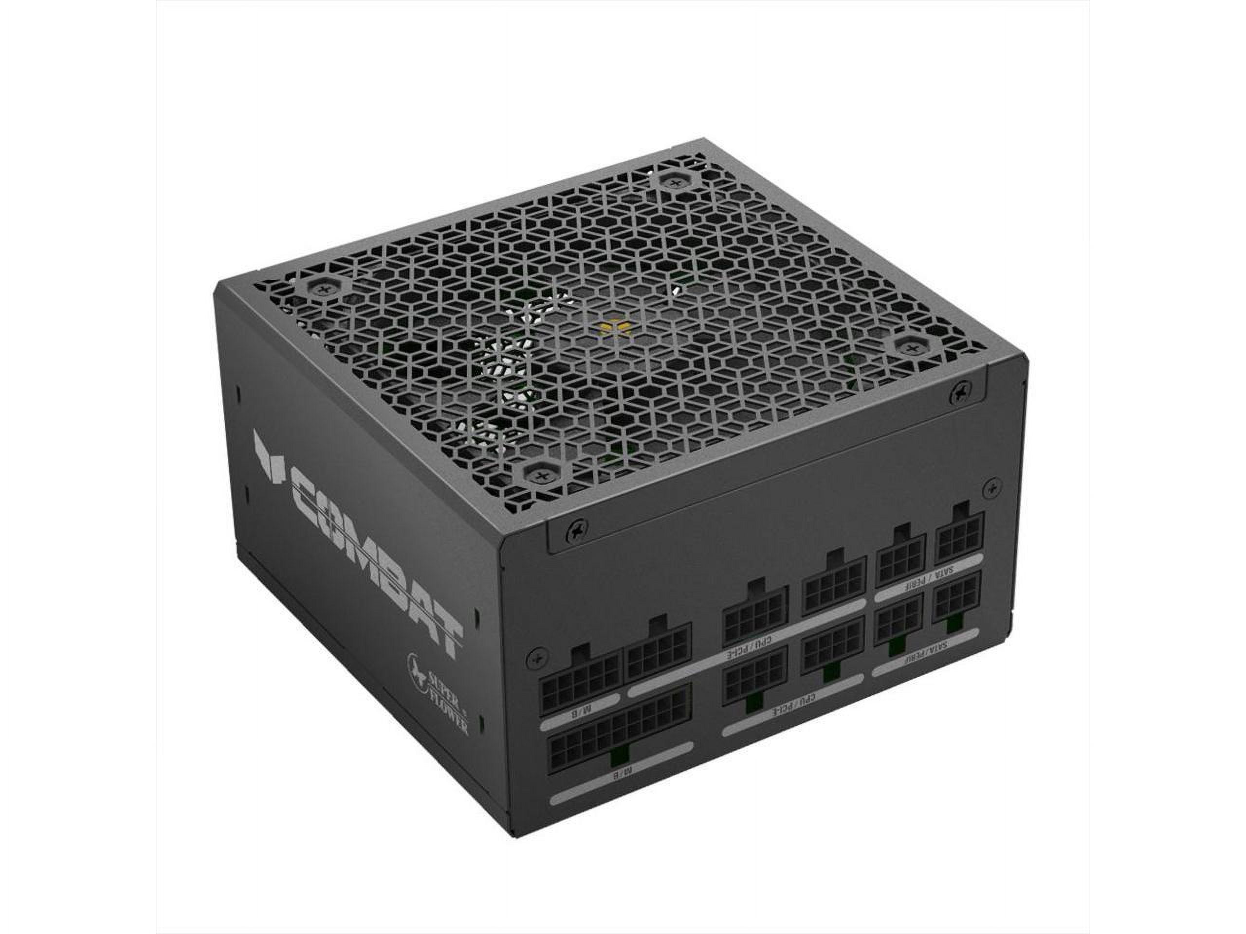 Super Flower Combat FG 650W 80+ Gold, Full Modular, ATX 3.1 / PCIe 5.0, W/12V-2x6 Cable (2x8pin - 16pin native cables) , Power Supply, FDB Fan, SF-650C12FG, Black version