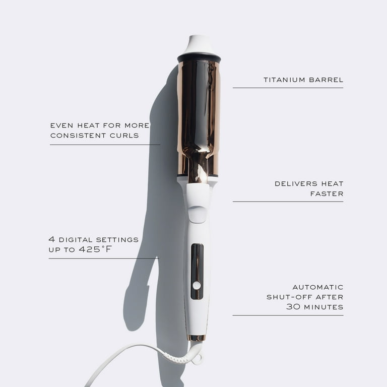 Kristin Ess Hair 2 Inch Titanium Curling Iron for Big Blowout Waves Volume 2 Inch Salon Professional Wide Large Barrel Curling Iron Dual