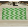 thumbnail image 1 of Shapes Decorative Rug, Chevron Pattern Classic Geometrical Horizontal Zig Zag Stripes Retro Artwork, Quality Carpet for Bedroom Dorm and Living Room, 6 Sizes, Fern Green, by Ambesonne, 1 of 1
