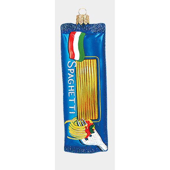 Bag of Spaghetti Pasta Noodles Polish Glass Christmas Ornament Decoration