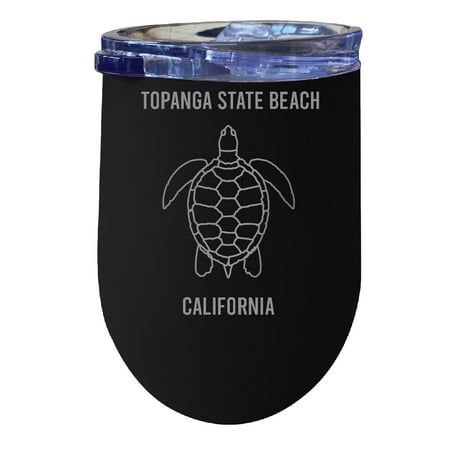 

Topanga State Beach California 12 oz Black Laser Etched Insulated Wine Stainless Steel
