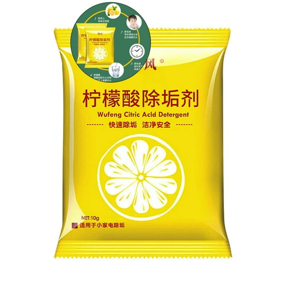 WNFJR Citric Descaling Cleaner | 10g/Bag | Kettle & Water Dispenser Scale Removal | High Efficiency | Surfactant & Foaming Agent | Easy to Use