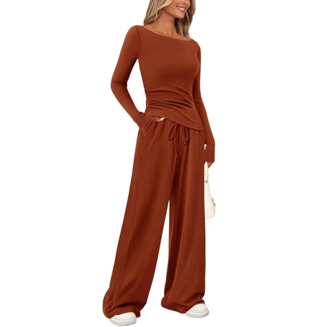 Conjunto Coordinado PRETTYGARDEN XL en Rojo Ladrillo para Lounge
