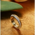 thumbnail image 3 of Dainty Gold Wedding Bands for Women with Brushed Finish 925 Sterling Silver Rings Round Cut CZ Simulated Diamond Ring Eternity Gold Rings for Her, 3 of 7