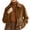 Khaki, variant on Gytharion Women's Faux Suede Bomber Jackets Cropped Zip Front Faux Suede Jackets Long Sleeve Turn Down Collar Zip Up Jackets with Pockets