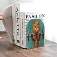 thumbnail image 6 of Naloa Strong Kitten Lifting Weights 2 Pcs Bookend Large Capacity Office Book Ends for Home Office Library School Study Decoration, 6 of 8