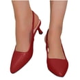 thumbnail image 5 of Miluxas Pointed Toe Slingback Kitten Heels for Women Low Heel Pointed Toe Pumps formal Dress Shoes Sling Back Heels Red 9(42), 5 of 5
