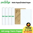 thumbnail image 2 of Papel térmico PeriPage A4 para impresora A40, secado rápido, almacenamiento prolongado, rollo de papel continuo, papel térmico plegado, papel térmico 2-3Y, 2 rollos, 2 of 6