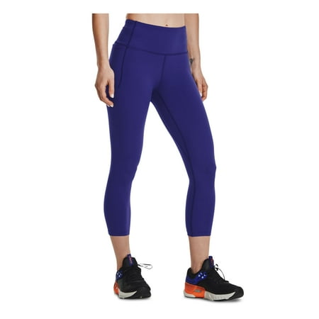 UNDER ARMOUR Womens Blue Moisture Wicking Pocketed Stretch Ankle Active Wear High Waist Leggings S