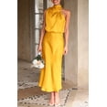 thumbnail image 4 of Vestido PRETTYGARDEN 2025 Verano Satén Sin Mangas Maxi Amarillo XXL, 4 of 8