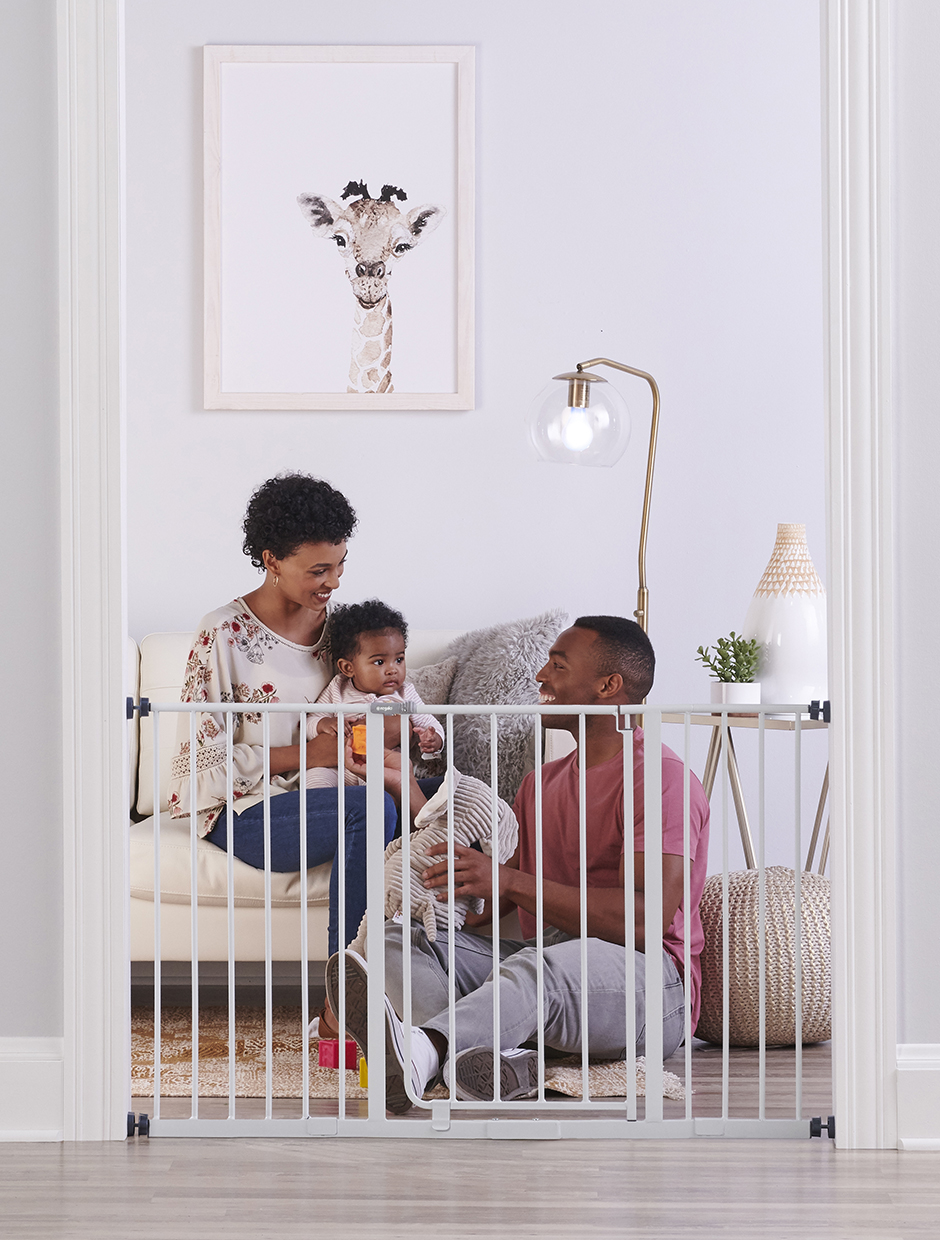 Regalo Easy Open 47-Inch Extra Wide Walk Thru Baby Safety Gate, White, Hardware Mounts Included, Ages 6 to 24 Months - image 3 of 11