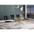 thumbnail image 2 of Rectangle 60" x 38" 5pc Clear Glass Dining Set with Black Chairs, 2 of 4