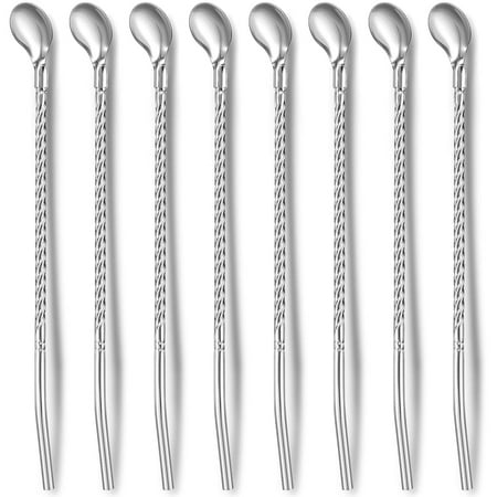 

304 Stainless Steel Straw Titanium Plated Stainless Steel Color Straw Spoon Milk Tea Drink Straw