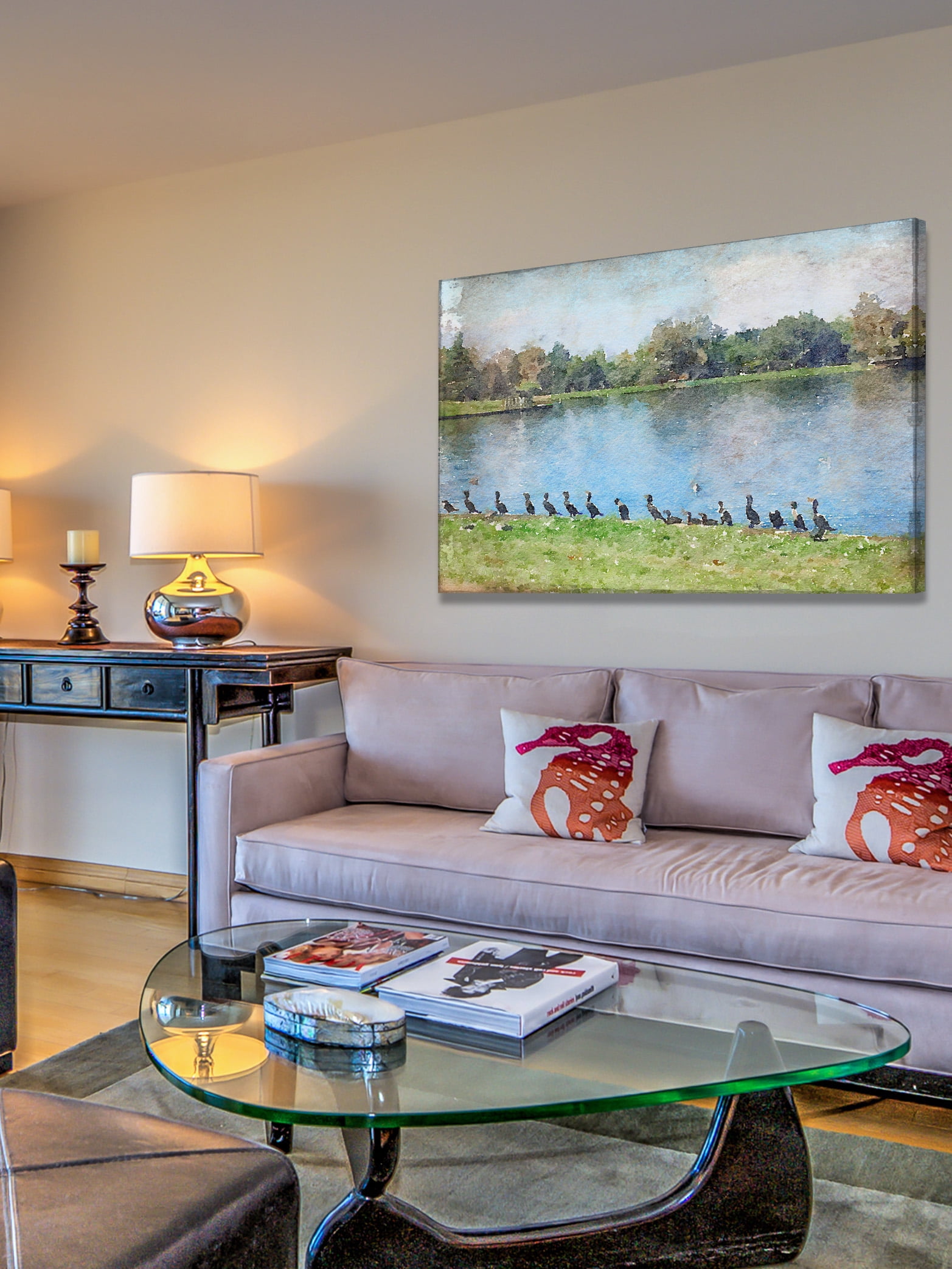 "Spring on the Farm 4" Painting Print on Wrapped Canvas