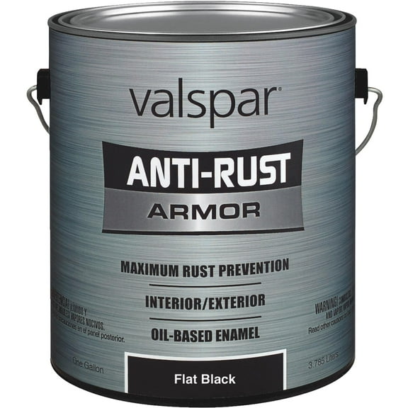 Valspar Oil-Based Enamel Paint 21800 Series Flat - Stain Resistant - 1 gal, Black