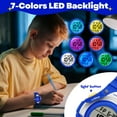 thumbnail image 3 of Kids Watch Multifunctional Digital Sports Watch with 7-Color backlight, Stopwatch,Alarm,Date,Week,Silicone Strap Waterproof Watches Gift for Kids, 3 of 7