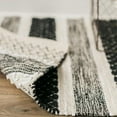 thumbnail image 2 of Woven Black, Beige And White Striped Cotton Rug, 2 of 2