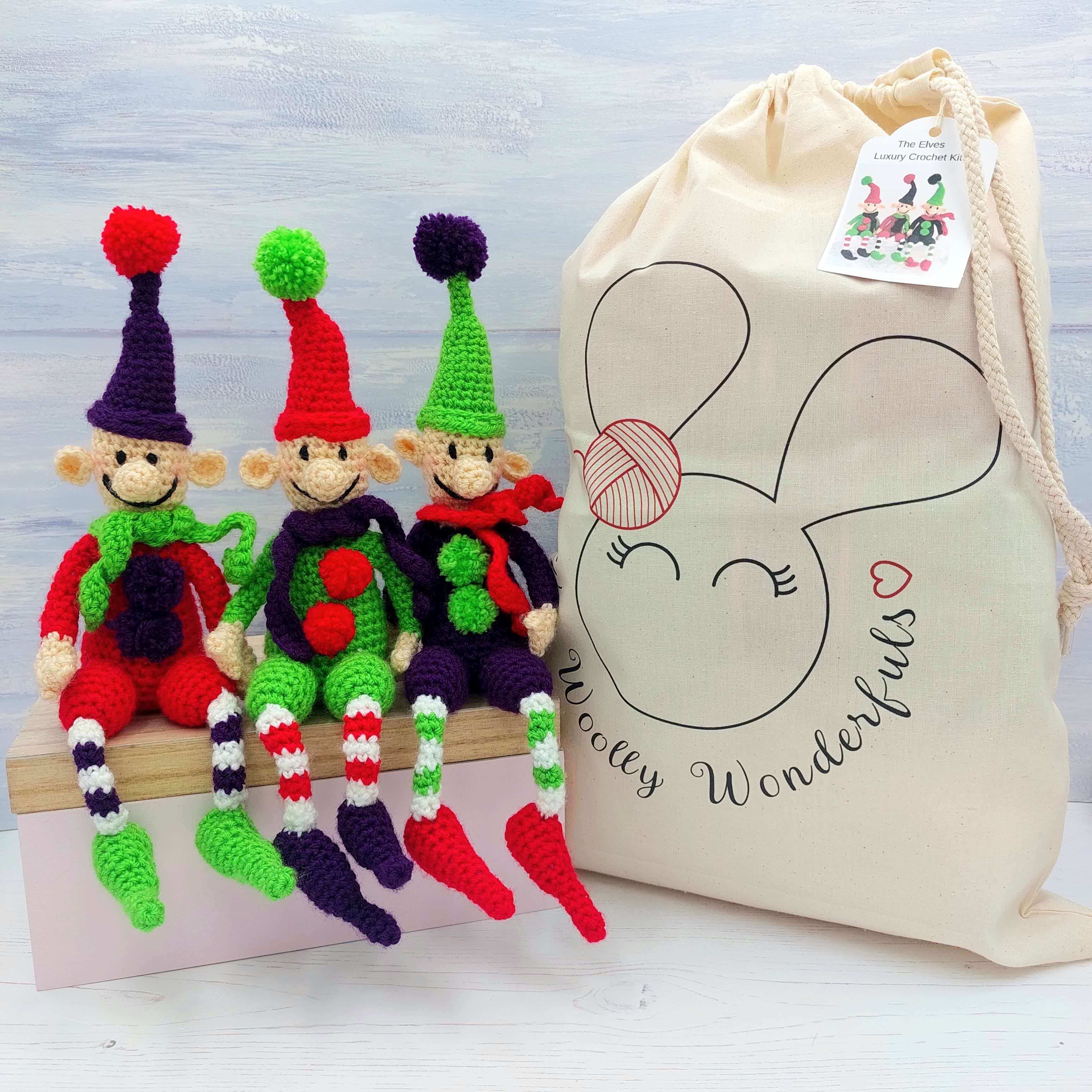 Elves Crochet Kit - Christmas Elf Cute Crochet Toy Amigurumi Craft Kit