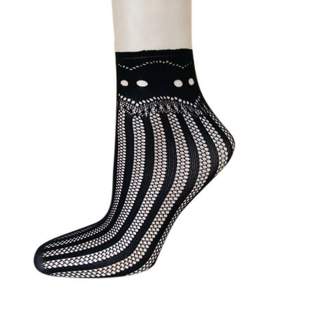 

Kironypik Fashion High Quality Mesh Socks Thin Section Small Mesh Love Flowers Sexy Fishnet Socks Women s Art Socks No.07