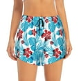 thumbnail image 2 of Xecao's Hawaiian Style for a double-layer running short for women, perfect for gym, tennis, and more, featuring a convenient pocket., 2 of 9
