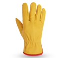 thumbnail image 2 of Guantes de trabajo de cuero para automóvil, guante de jardinería de espinas amarillas con cuero, 2 of 5